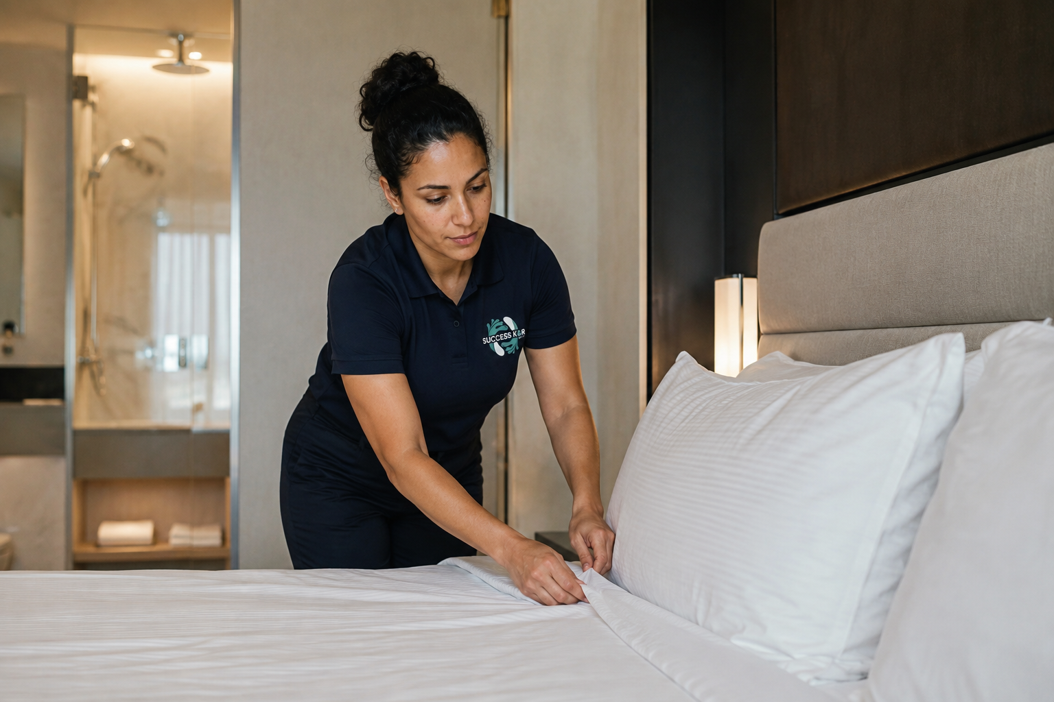 Einsatzbereiche der Hotelreinigung von Success K&R GmbH – geräumtes Gästezimmer